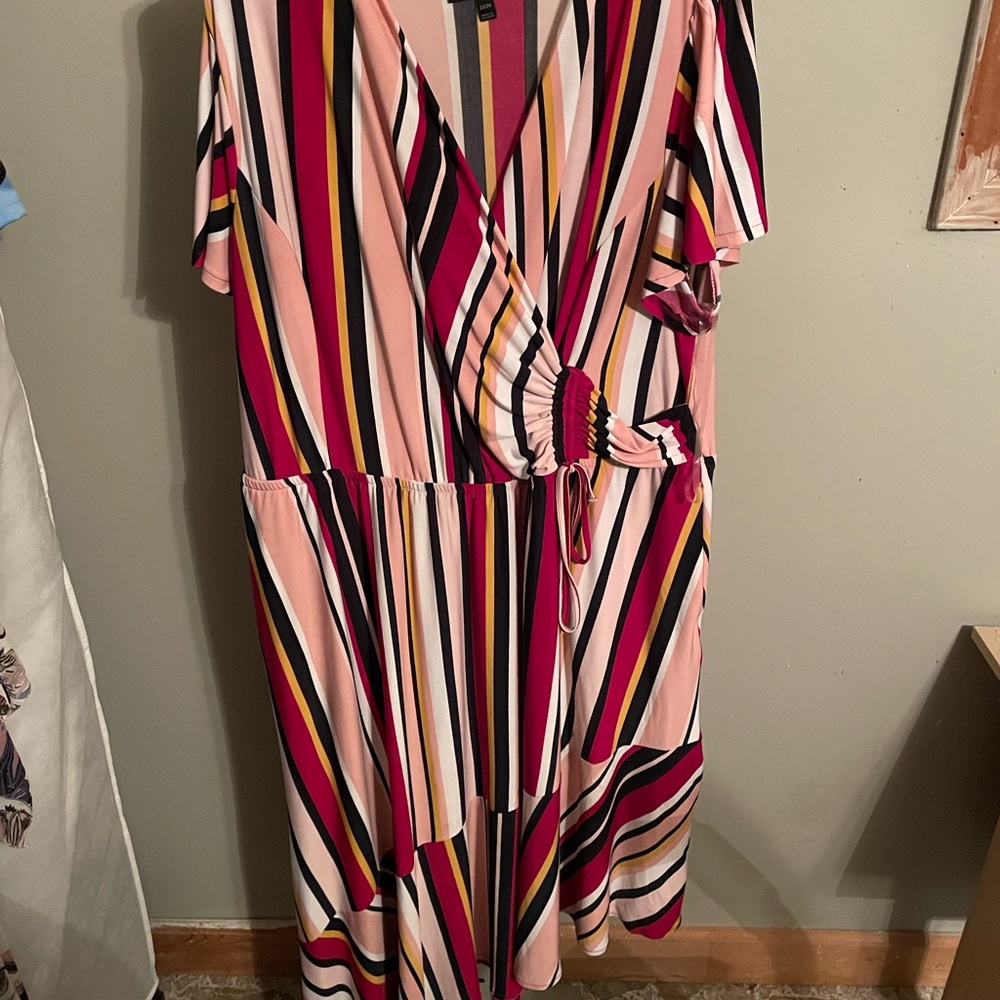 Lane Bryant asymmetrical stripe dress